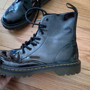 Black glitter Doc Marten boots
